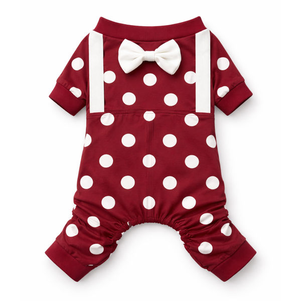 Pawgypets Polka Onesie Tshirt for Dogs (Maroon)