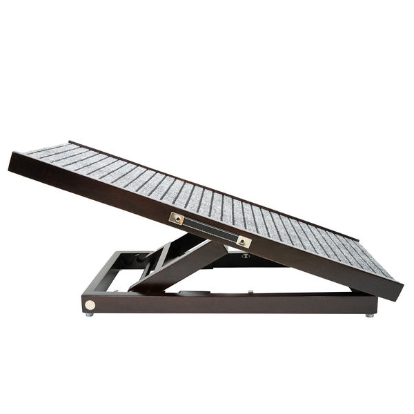 FurryLiving Wooden Ramp for Dogs and Cats (Dark Brown)