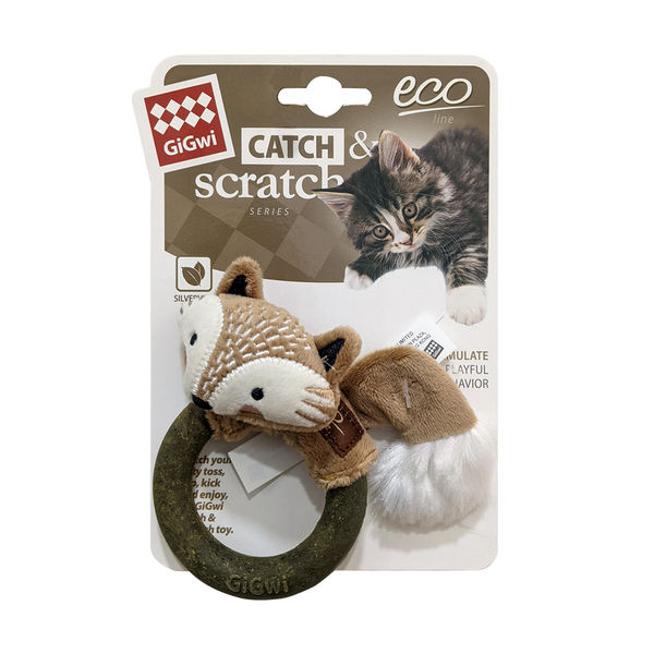 GiGwi Catch and Scratch Eco Line Fox Toy for Cats