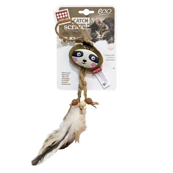 GiGwi Catch and Scratch Eco Line Sloth Toy for Cats