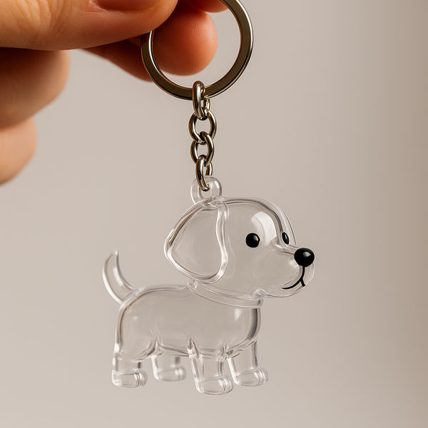 Talking Dog Club Standing Dog Hair Keepsake Capsule Key Chain