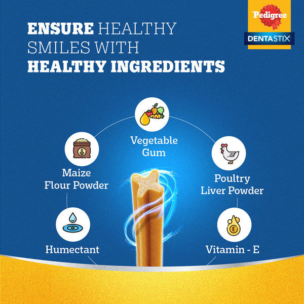 Pedigree Dentastix Oral Care for Adult (Large Breed of 25 kg+) and Grilled Liver Tasty Jerky Dog Treats Combo