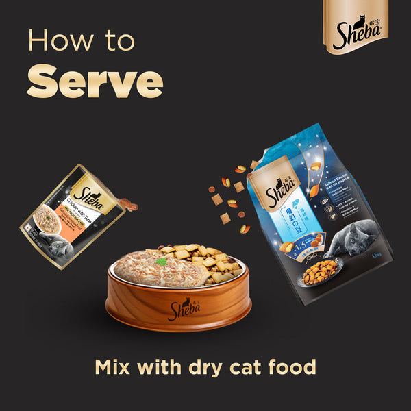 Sheba Tuna Pumpkin & Carrot In Gravy and Chicken With Tuna In Gravy Rich Premium Adult  Fine Cat Wet Food Combo