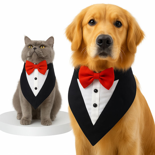 PawsIndia Black and White Tuxedo Suit for Dogs