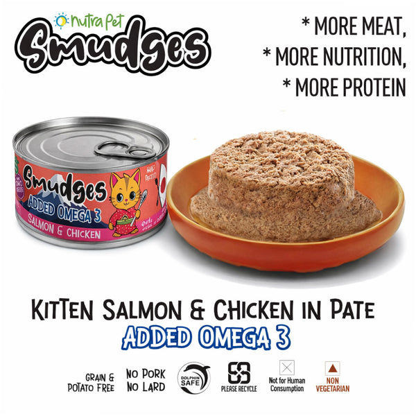 Smudges Salmon Pate Mixed with Shredded Chicken Kitten Wet Food