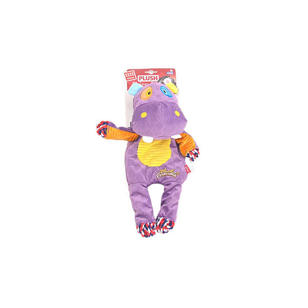 GiGwi Plush Friendz Rope Hippo Toy for Dogs