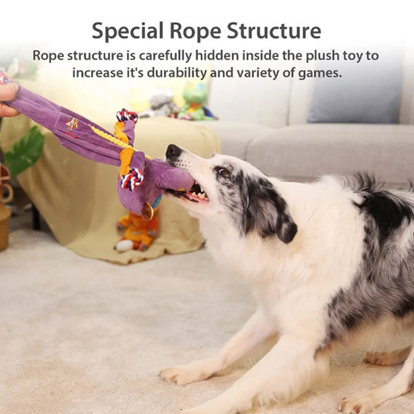 GiGwi Plush Friendz Rope Hippo Toy for Dogs