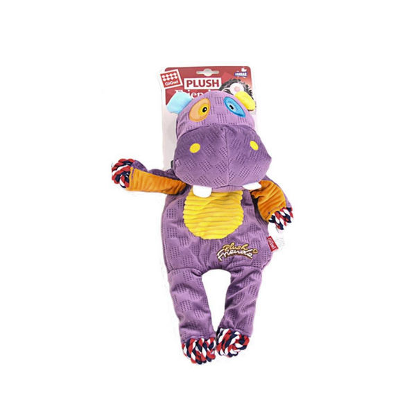 GiGwi Plush Friendz Rope Hippo Toy for Dogs
