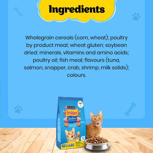 Friskies Seafood Cat Dry Food and Purina Felix Sardine with Jelly Adult Cat Wet Food Combo