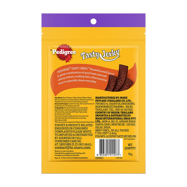 Pedigree Ranchos Super Bones Chicken & Milk, Spiral Wrap Chicken & Smokey Lamb and Roasted Lamb Tasty Jerky Dog Treats Combo