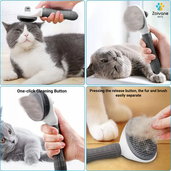 Zoivane Self Cleaning Slicker Comb for Dogs and Cats (Blue)