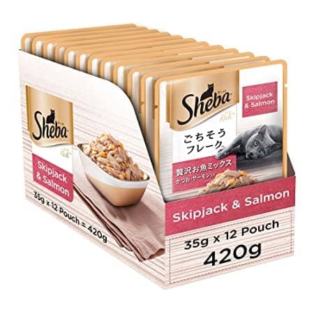 Sheba Maguro & Bream Fish, Skipjack & Salmon Fish and Fish with Sasami Mix Premium Cat Wet Food Combo