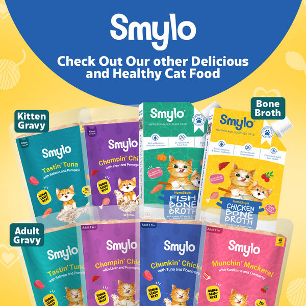 Smylo Adult Trial Box, Tuna, Chicken & Mackerel, Fresh & No-Preservative Wet Cat Food