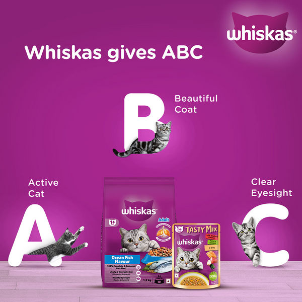 Whiskas Seafood Cocktail With Wakame Seaweed in Gravy Tasty Mix Adult Cat Wet Food