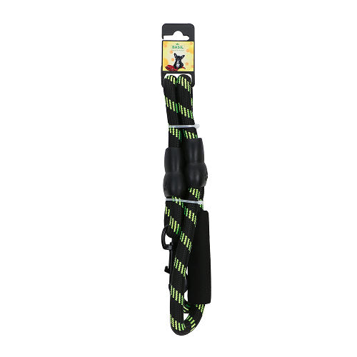 Basil Rope Leash for Dogs (Black/Green)