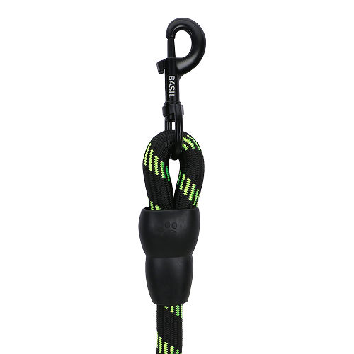 Basil Rope Leash for Dogs (Black/Green)