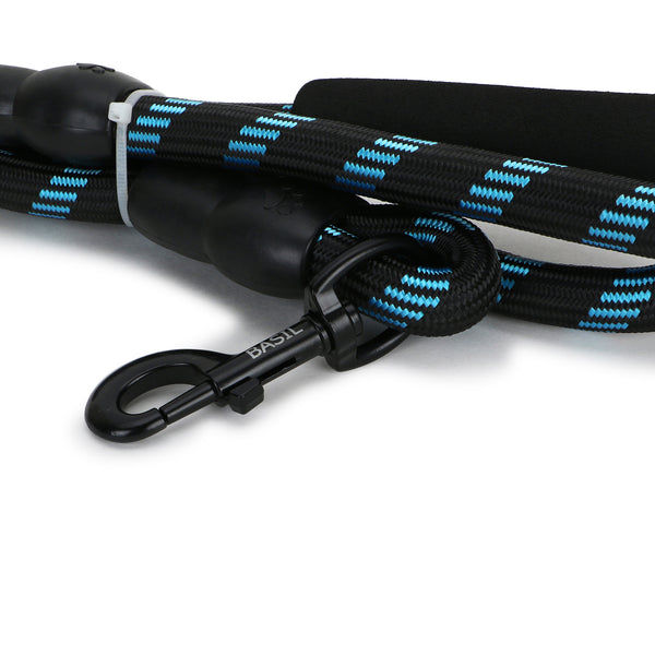 Basil Rope Leash for Dogs (Black/Blue)