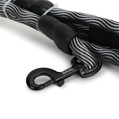 Basil Rope Leash for Dogs (Black/Gray)
