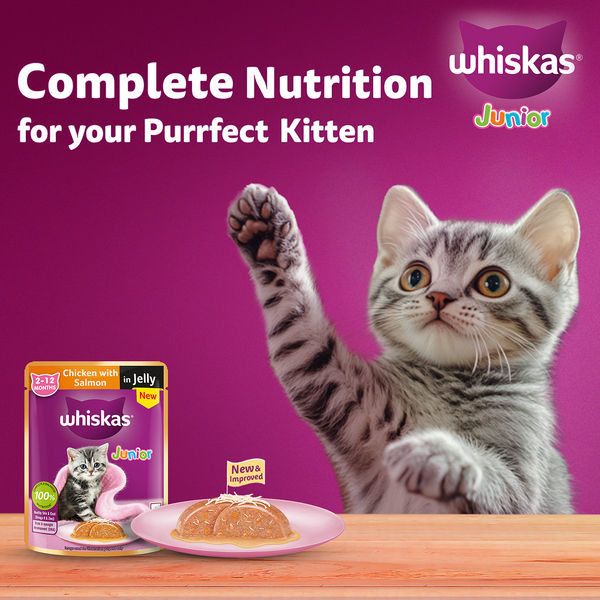Whiskas Chicken with Salmon in Jelly Kitten (2-12 Months) Cat Wet Food