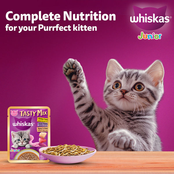 Whiskas Tasty Mix Chicken Tuna with Sweet Potato Kitten Cat Wet Food