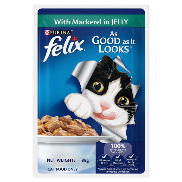 Purina Felix with Mackerel, Sardine and Salmon in Jelly Complete and Balanced Adult Cat Wet Food
