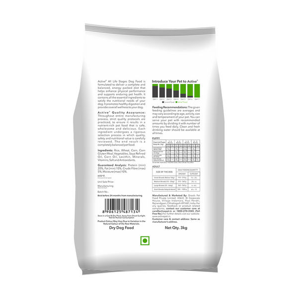 Active All Breed 100% Veg Dog Dry Food (Buy 1 Get 1)