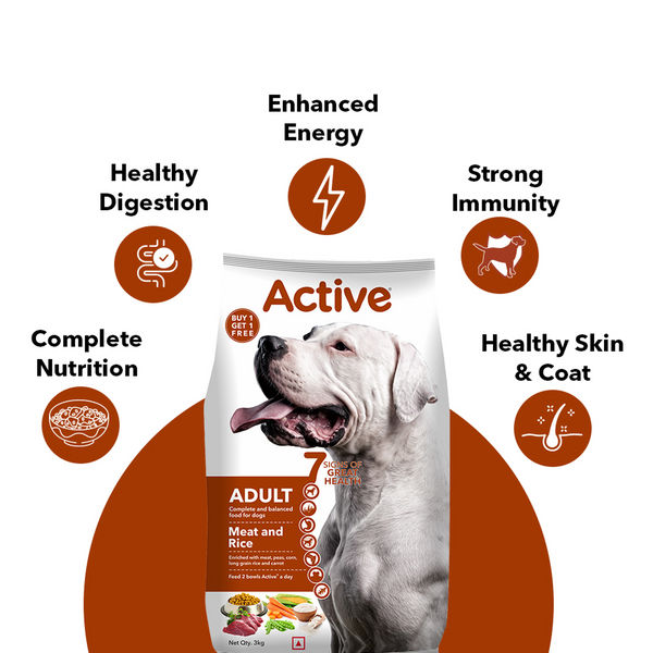 Active Meat and Rice Adult Dog Dry Food (Buy 1 Get 1)
