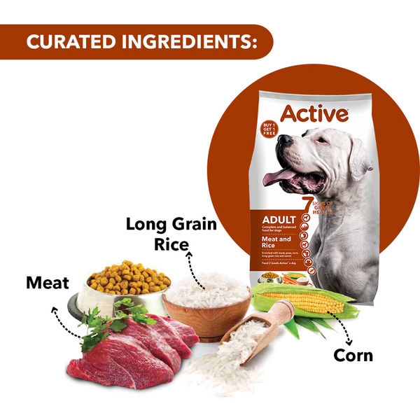 Active Meat and Rice Adult Dog Dry Food (Buy 1 Get 1)