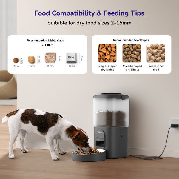 Petverse Automatic Smart Timer with Portion Control Feeder for Dogs & Cats (Black)
