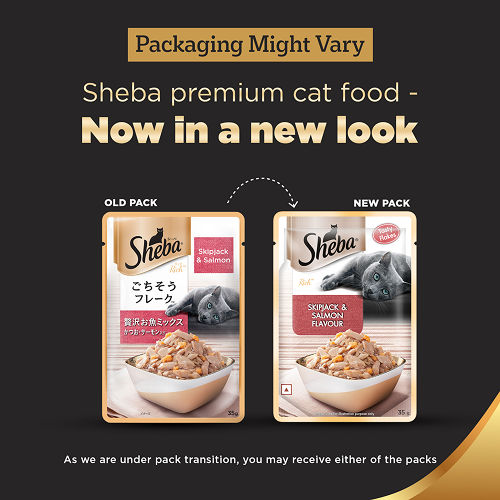 Sheba Tuna Flavor and Tuna & Prawn Maguro Selection Melty Premium Treat and Skipjack & Salmon Fish Mix Cat Wet Food Combo