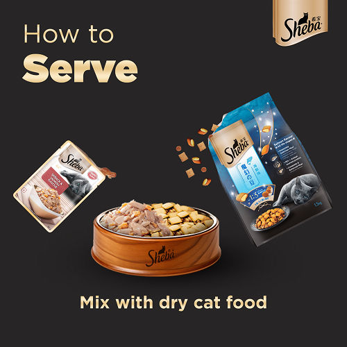 Sheba Tuna Flavor and Tuna & Prawn Maguro Selection Melty Premium Treat and Skipjack & Salmon Fish Mix Cat Wet Food Combo
