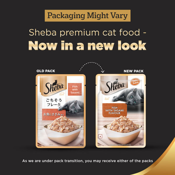 Sheba Fish with Sasami, Dry Bonito Flake and Maguro & Bream Fish Mix Premium Cat Wet Food Combo