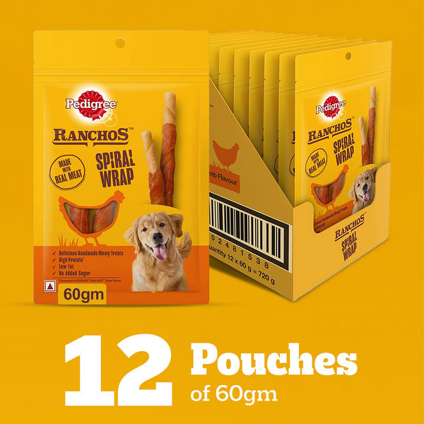 Pedigree Ranchos Spiral Wrap Chicken & Smokey Lamb Dog Treats