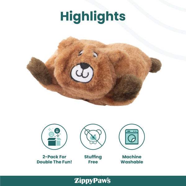 Zippy Paws Squeakie Pads Bear & Moose Plush Toy for Dogs