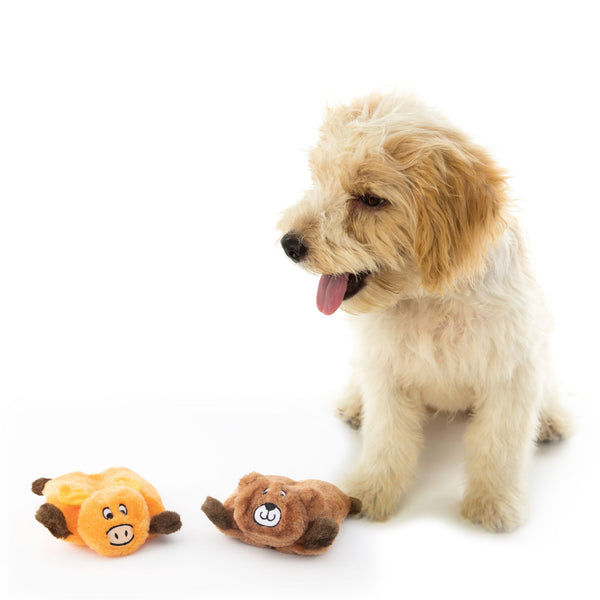 Zippy Paws Squeakie Pads Bear & Moose Plush Toy for Dogs