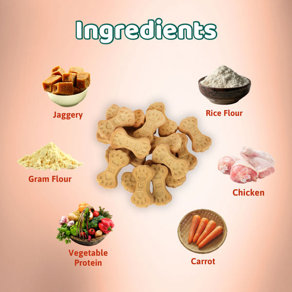BearHugs Real Chicken & Carrot Bikkit Gluten Free Cookies Dog Treats