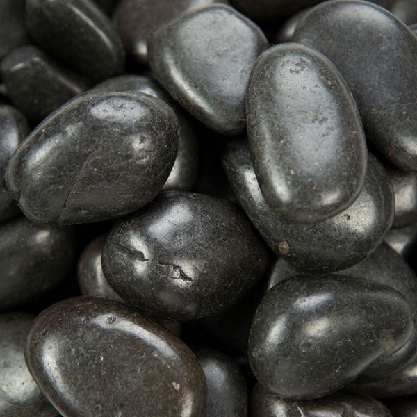 Splashy Fin Polished Black Pebbles for Aquarium