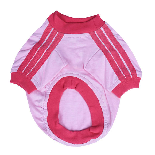 Pets Way Dive In Stripes Tshirt for Dogs (Blush)