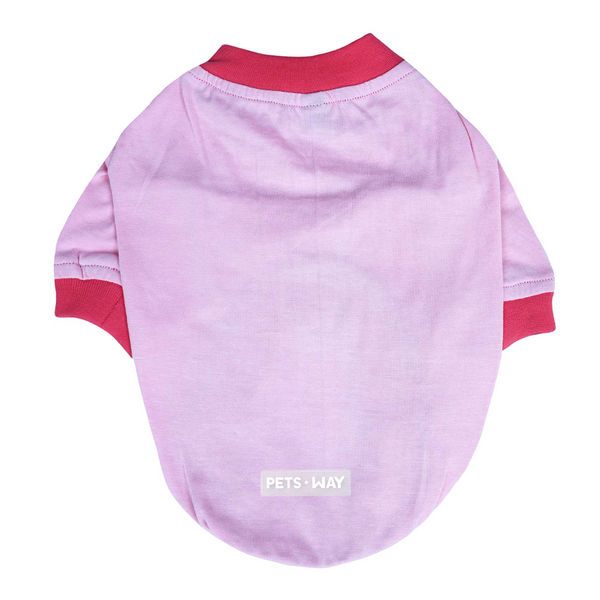 Pets Way Dive In Stripes Tshirt for Dogs (Blush)