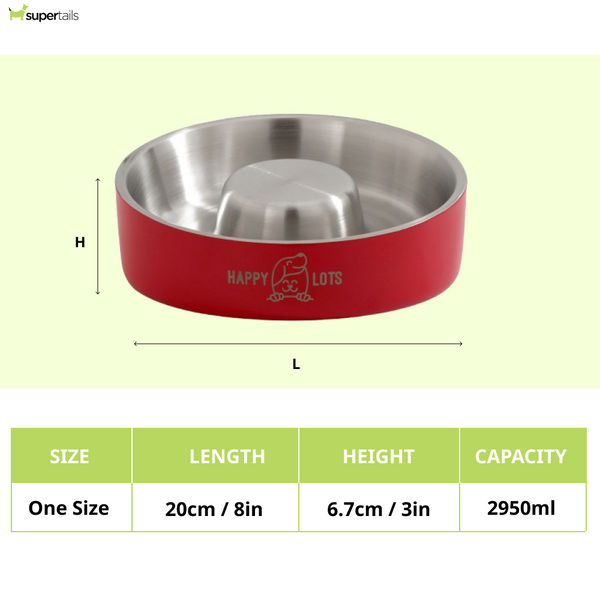 The Happy Lots Slant Feeder WhiskerWare for Dogs and Cats (Red)