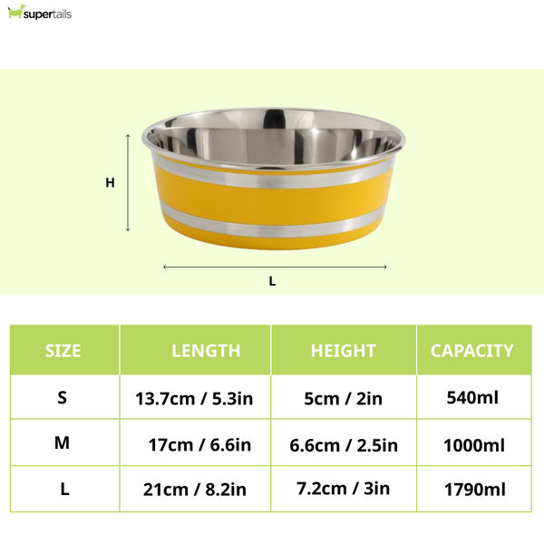 The Happy Lots Heavy Dish NutriBowl for Dogs and Cats (Yellow)