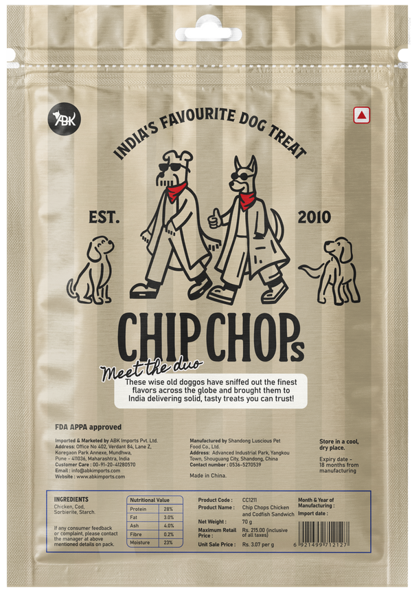 Chip Chops Chicken and Codfish Sandwich Dog Treats