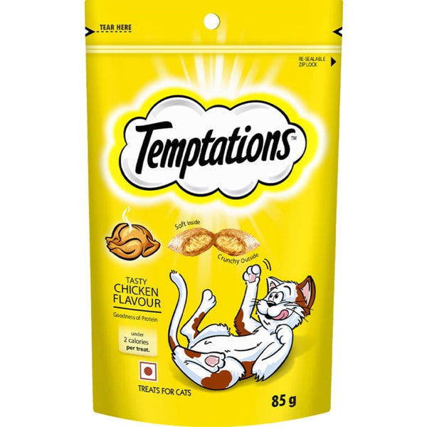 Temptations Tasty Chicken, Savoury Salmon and Seafood Medley Flavour Cat Treats Combo