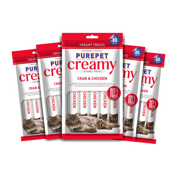 Purepet Crab and Chicken Lickable Creamy Treats for Cats
