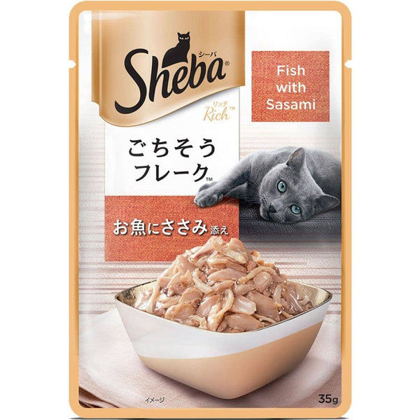 Sheba Fish with Sasami Premium Cat Wet Food and Sheba Chicken Flavour Irresistible All Life Stage Cat Dry Food Combo