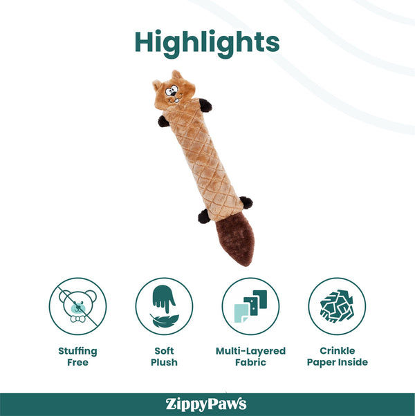 Zippy Paws Chipmunk Jigglerz Plush Toy for Dogs