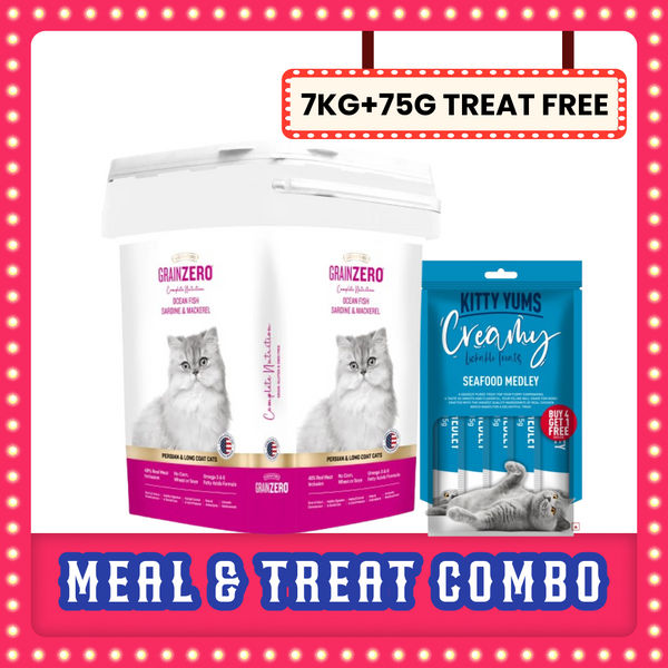 Signature Grain Zero Ocean Fish, Sardine and Mackerel Long Coat & Persian Adult Cat Dry Food