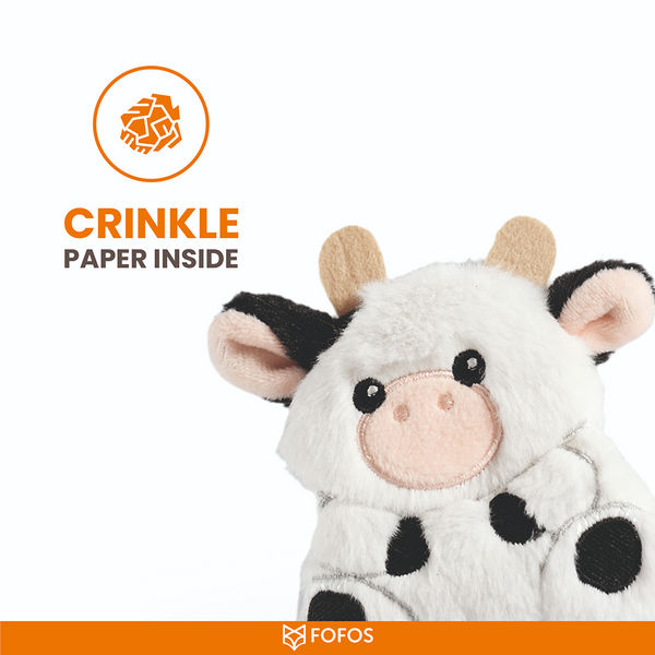 Barkbutler x Fofos Floppy Crinkle Cow Catnip Toy for Cats