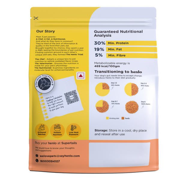 Henlo Chicken and Egg Baked Dry Food for Adult Dogs & Puppies | 100% Human Grade Ingredients