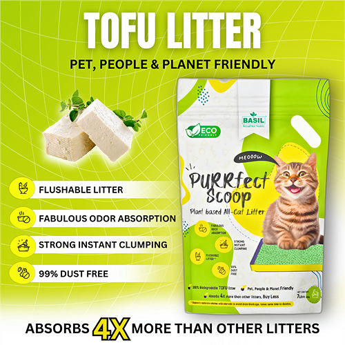 Basil Purrfect Green Tea Scented Clumping Cat Litter